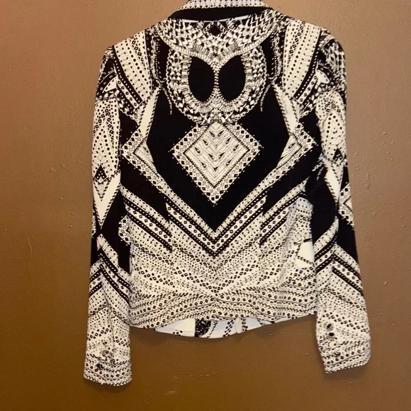 Roberto Cavalli Monochrome Patterned Blazer 100% silk - Picture 9 of 10